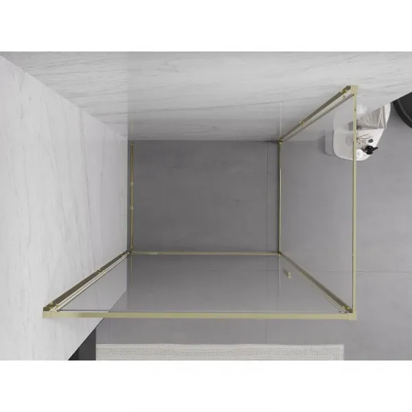 MEXEN/S - Exo sprchovací kút dvere krídlové 80 x 85, transparent, zlato 817-080-085-50-00