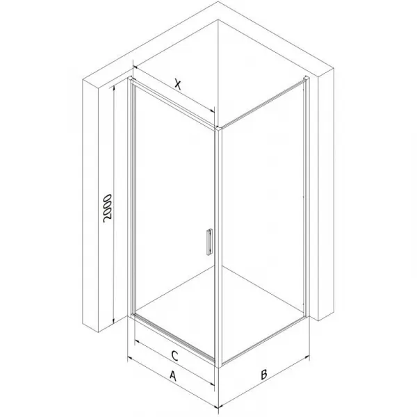 MEXEN/S - Exo sprchovací kút dvere krídlové 80 x 80, transparent, zlato 817-080-080-50-00