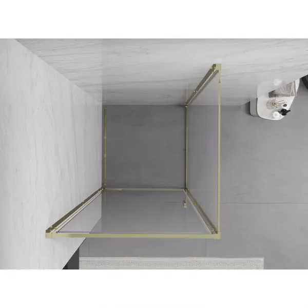 MEXEN/S - Exo sprchovací kút dvere krídlové 80 x 80, transparent, zlato 817-080-080-50-00