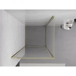 MEXEN/S - Exo sprchovací kút dvere krídlové 80 x 80, transparent, zlato 817-080-080-50-00