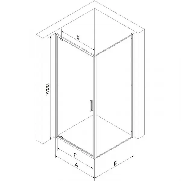 MEXEN/S - Exo sprchovací kút dvere krídlové 80 x 80, transparent, zlato 8181-080-080-50-00