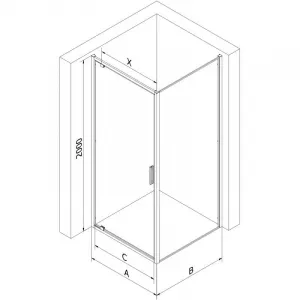 MEXEN/S - Exo sprchovací kút dvere krídlové 80 x 80, transparent, zlato 8181-080-080-50-00
