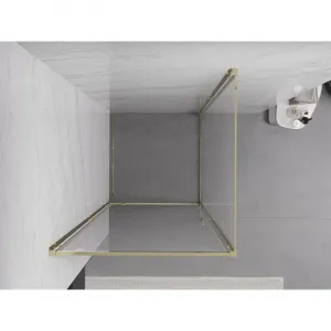 MEXEN/S - Exo sprchovací kút dvere krídlové 80 x 80, transparent, zlato 8181-080-080-50-00