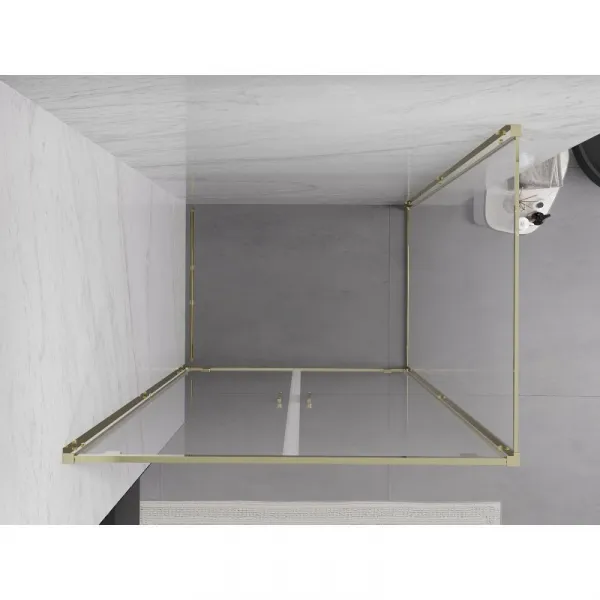 MEXEN/S - Exo sprchovací kút dvere krídlové 80 x 85, transparent, zlato 8182-080-085-50-00