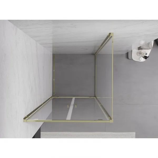 MEXEN/S - Exo sprchovací kút dvere krídlové 80 x 80, transparent, zlato 8182-080-080-50-00
