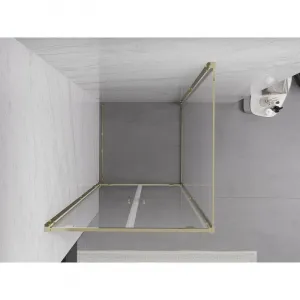MEXEN/S - Exo sprchovací kút dvere krídlové 80 x 80, transparent, zlato 8182-080-080-50-00