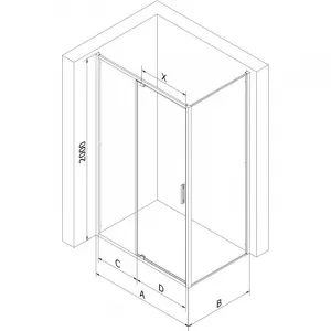 MEXEN/S - Exo sprchovací kút dvere krídlové 155 x 100, transparent, zlato 819-155-100-50-00