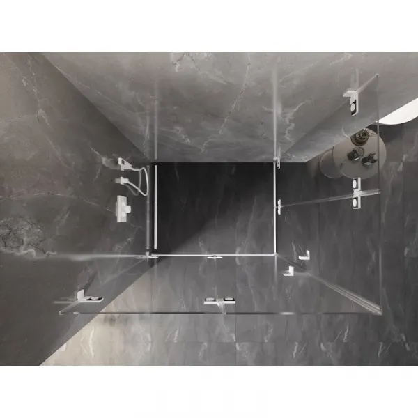 MEXEN/S - Lunar-F Duo sprchovací kút skladacie dvere 95 x 70, transparent, biela 836-095L-070P-20-00