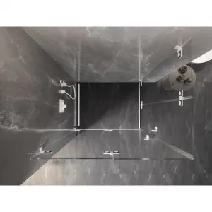 MEXEN/S - Lunar-F Duo sprchovací kút skladacie dvere 95 x 70, transparent, biela 836-095L-070P-20-00