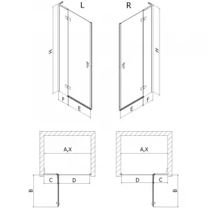 MEXEN/S - Mist-H L sprchové dvere krídlové ľavé 80, transparent, chróm 8A5L-080-000-01-00-L