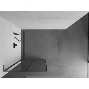 MEXEN/S - Kioto L Sprchová zástena WALK-IN 80 x 200, čierny vzor, grafit kartáčovaná 800-080-103-66-77