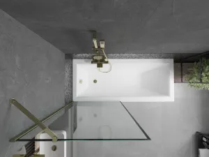 MEXEN/S - Next vaňová zástena FIX 80 x 150, čierna dekor, zlatá 895-080-000-00-70-50
