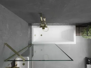 MEXEN/S - Next vaňová zástena FIX 100 x 150, čierna dekor, zlatá 895-100-000-00-70-50