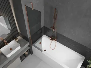 MEXEN/S - Next vaňová zástena FIX 50 x 150, grafit, meď kartáčovaná 895-050-000-00-40-65
