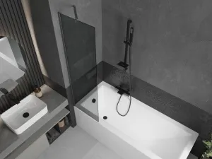 MEXEN/S - Next vaňová zástena FIX 50 x 150, grafit, grafit kartáčovaná 895-050-000-00-40-66