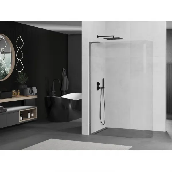 MEXEN/S - KiotoL Sprchová zástena WALK-IN 120 x 200, transparent, grafit kartáčovaná 800-120-103-66-06