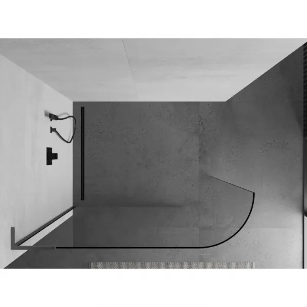 MEXEN/S - KiotoL Sprchová zástena WALK-IN 120 x 200, transparent, grafit kartáčovaná 800-120-103-66-06