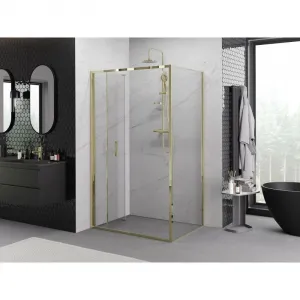 MEXEN/S - Exo sprchovací kút skladacie dvere 80 x 90, transparent, zlato 816-080-090-50-00