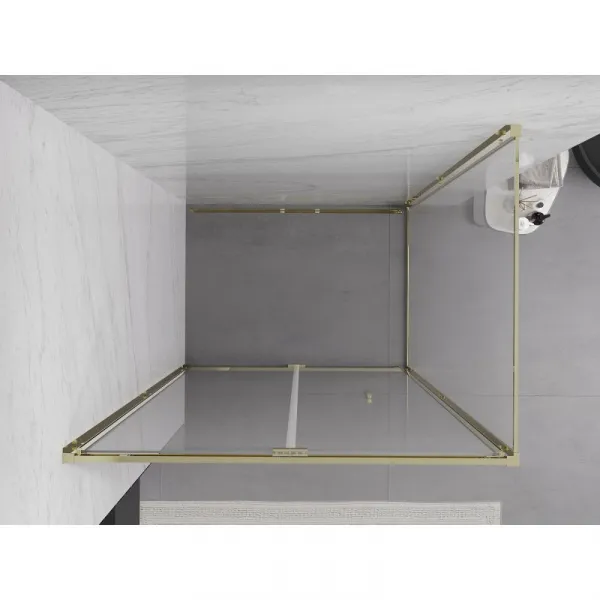 MEXEN/S - Exo sprchovací kút skladacie dvere 80 x 90, transparent, zlato 816-080-090-50-00