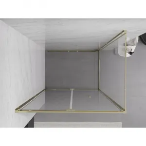 MEXEN/S - Exo sprchovací kút skladacie dvere 80 x 90, transparent, zlato 816-080-090-50-00