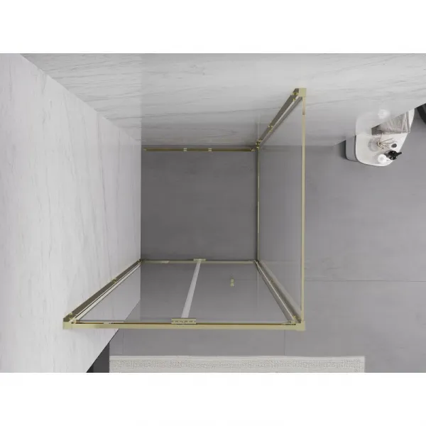 MEXEN/S - Exo sprchovací kút skladacie dvere 70 x 70, transparent, zlato 816-070-070-50-00