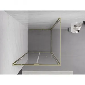 MEXEN/S - Exo sprchovací kút skladacie dvere 70 x 70, transparent, zlato 816-070-070-50-00