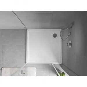 MEXEN - Flow Sprchová vanička štvorcová slim 75 x 75, biela lesk 46S107575
