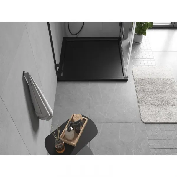 MEXEN - Flow Sprchová vanička štvorcová slim 75 x 75, čierna mat 46S707575