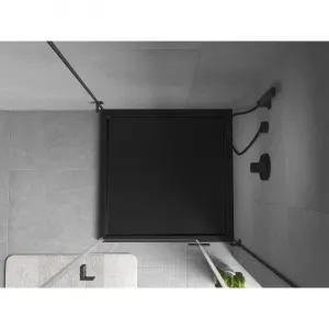 MEXEN - Flow Sprchová vanička štvorcová slim 75 x 75, čierna mat 46S707575