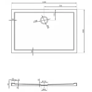 MEXEN - Flow sprchová vanička obdĺžniková slim 100 x 150, čierna mat 46R701015