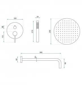 REA - Podomietková sprchová sada Lungo Grip Gun Grey + BOX REA-P8958