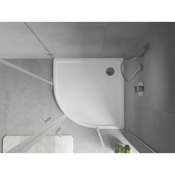 MEXEN - Flow Sprchová vanička štvrťkruh slim 100 x 100, biela lesk 46Q101010