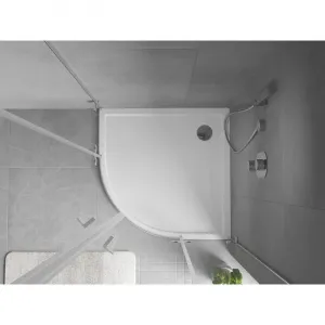 MEXEN - Flow Sprchová vanička štvrťkruh slim 100 x 100, biela lesk 46Q101010