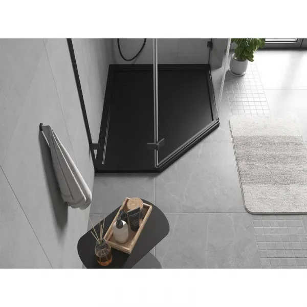 MEXEN - Flow päťboká sprchová vanička slim pravá 100 x 80, čierna mat 46P708010R