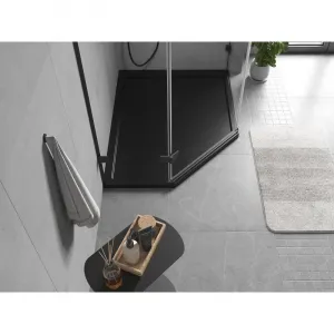 MEXEN - Flow päťboká sprchová vanička slim pravá 100 x 80, čierna mat 46P708010R