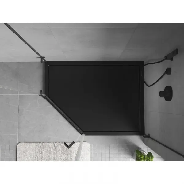 MEXEN - Flow päťboká sprchová vanička slim pravá 100 x 80, čierna mat 46P708010R
