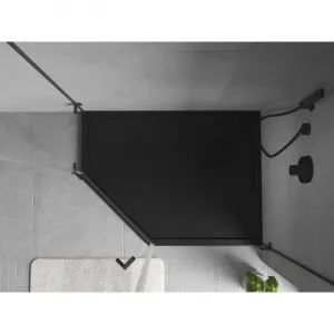 MEXEN - Flow päťboká sprchová vanička slim pravá 100 x 80, čierna mat 46P708010R