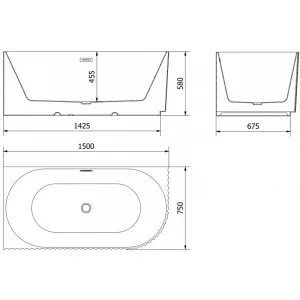 Mexen Gia 150 x 75 cm 52701507571L-01