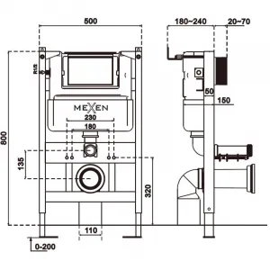 MEXEN - Fenix XS-F konštrukcia pneumatická na WC 61800A