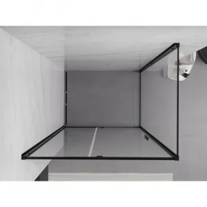 MEXEN/S - Exo sprchovací kút dvere krídlové 125 x 90, transparent, čierna 819-125-090-70-00