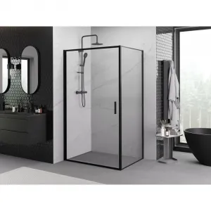 MEXEN/S - Exo sprchovací kút dvere krídlové 90 x 70, transparent, čierna 817-090-070-70-00