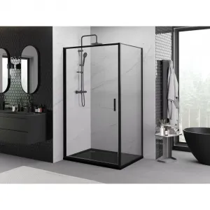 MEXEN/S - Exo sprchovací kút dvere krídlové 90 x 70, transparent, čierna 817-090-070-70-00