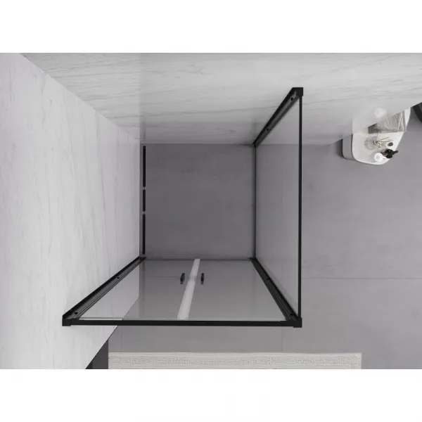 MEXEN/S - Exo sprchovací kút dvere krídlové 80 x 80, transparent, čierna 814-080-080-70-00