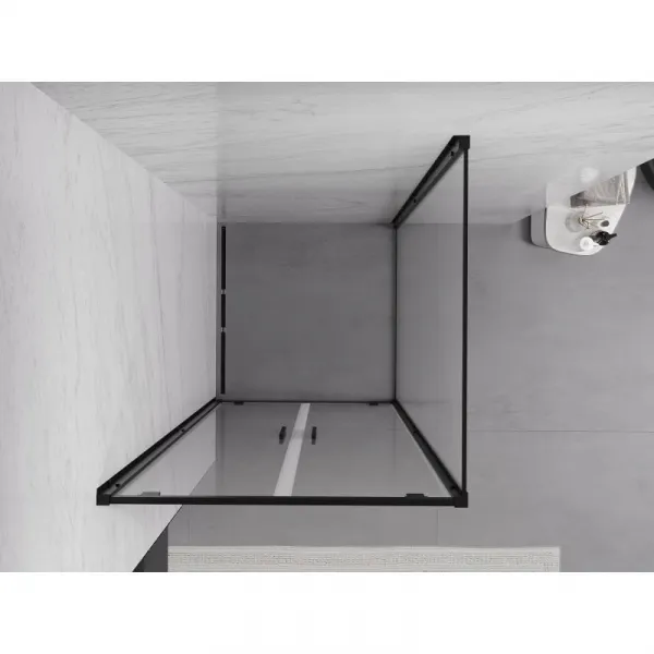 MEXEN/S - Exo sprchovací kút dvere krídlové 80 x 80, transparent, čierna 8182-080-080-70-00