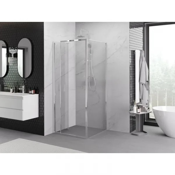 MEXEN/S - Exo sprchovací kút skladacie dvere 95 x 95, transparent, chróm 816-095-095-01-00