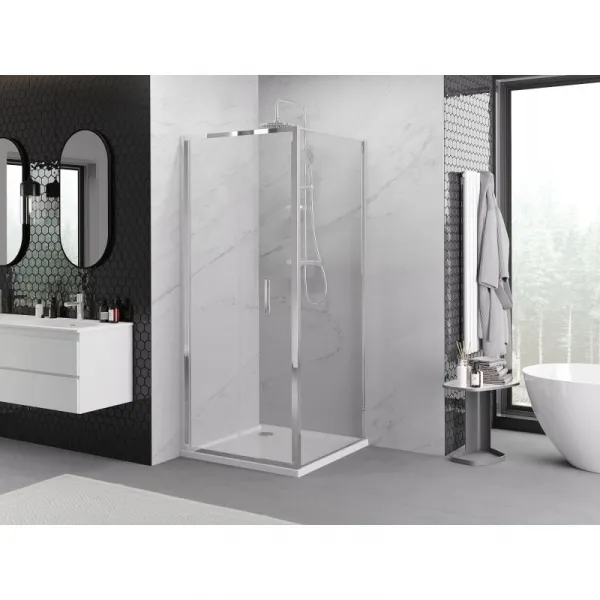 MEXEN/S - Exo sprchovací kút skladacie dvere 95 x 95, transparent, chróm 816-095-095-01-00