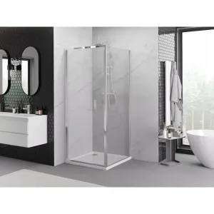 MEXEN/S - Exo sprchovací kút skladacie dvere 95 x 95, transparent, chróm 816-095-095-01-00