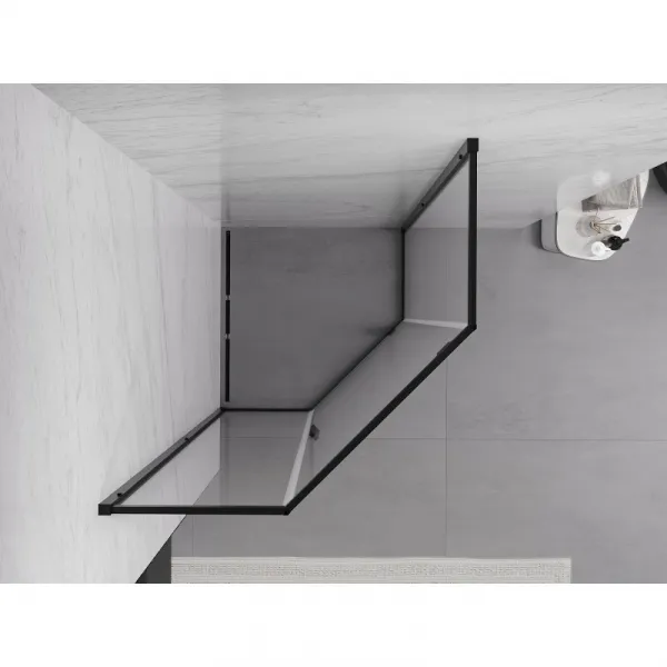 MEXEN - Exo sprchovací kút päťboký krídlový 80 x 80, transparent, čierna 812-080-080-70-00