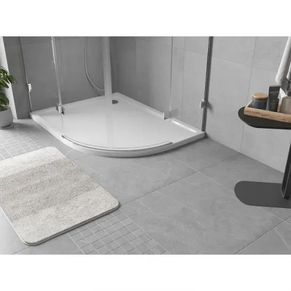 MEXEN - Flow Sprchová vanička štvrťkruh asymetrická slim ľavá 100 x 90, biela lesk 46Q109010L