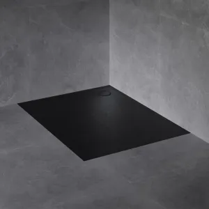 OMNIRES - STONE štvorcová sprchová vanička s kamennou štruktúrou, 80 x 80 cm čierna mat /BLM/ STONE80/KBL
